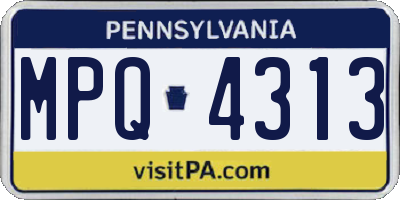 PA license plate MPQ4313