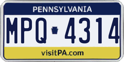 PA license plate MPQ4314
