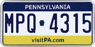 PA license plate MPQ4315