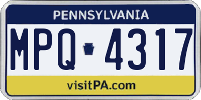 PA license plate MPQ4317