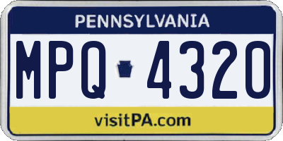 PA license plate MPQ4320