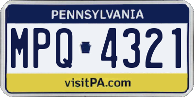 PA license plate MPQ4321