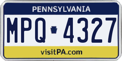 PA license plate MPQ4327