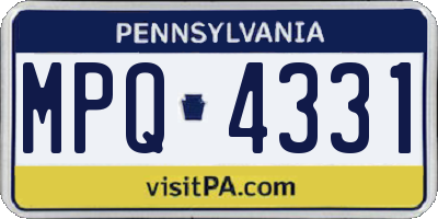 PA license plate MPQ4331
