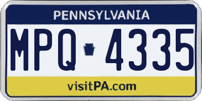 PA license plate MPQ4335