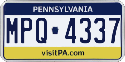 PA license plate MPQ4337