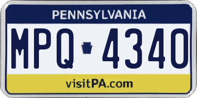PA license plate MPQ4340