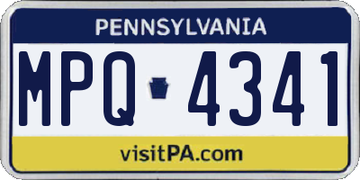 PA license plate MPQ4341