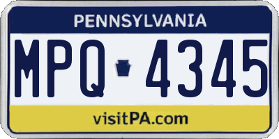 PA license plate MPQ4345