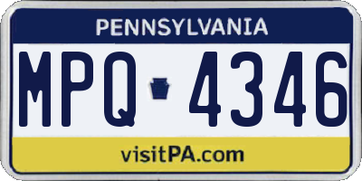 PA license plate MPQ4346