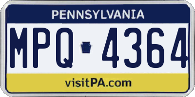 PA license plate MPQ4364