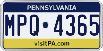 PA license plate MPQ4365