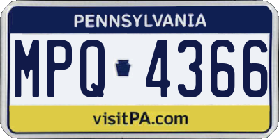 PA license plate MPQ4366