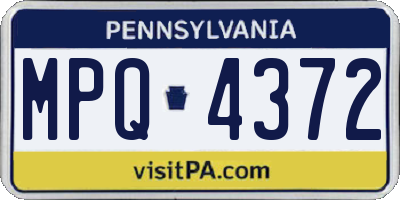 PA license plate MPQ4372