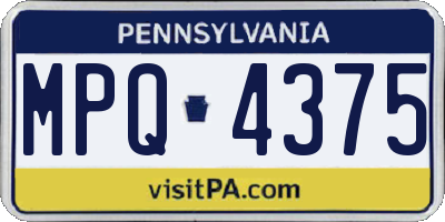 PA license plate MPQ4375