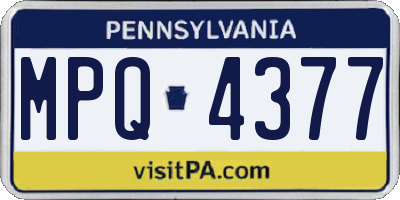 PA license plate MPQ4377