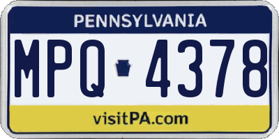 PA license plate MPQ4378