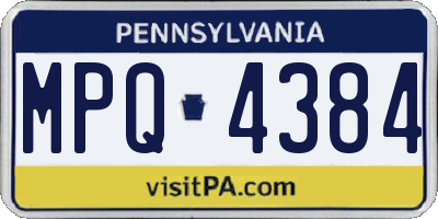 PA license plate MPQ4384