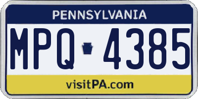 PA license plate MPQ4385