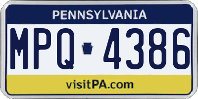 PA license plate MPQ4386