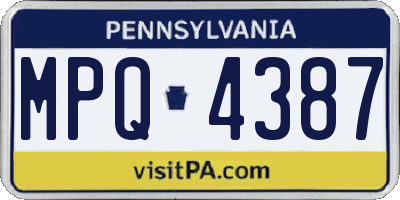 PA license plate MPQ4387