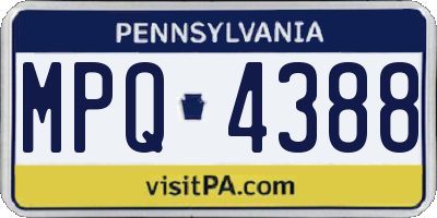 PA license plate MPQ4388