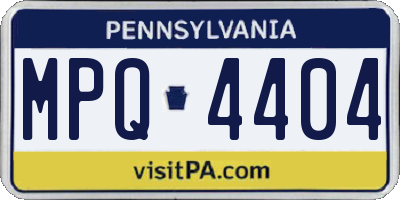 PA license plate MPQ4404