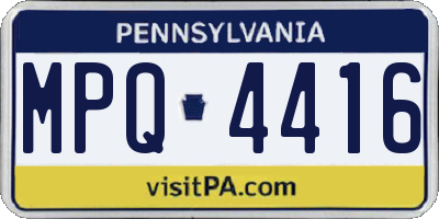 PA license plate MPQ4416