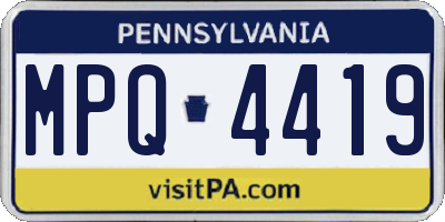 PA license plate MPQ4419