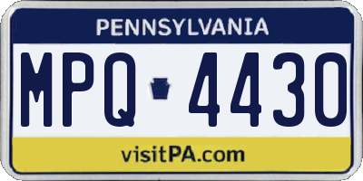 PA license plate MPQ4430