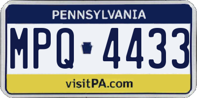 PA license plate MPQ4433
