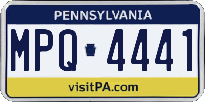 PA license plate MPQ4441