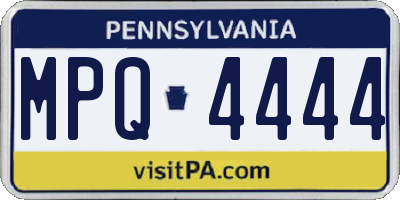 PA license plate MPQ4444