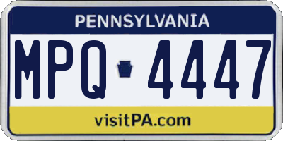 PA license plate MPQ4447