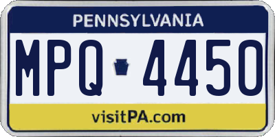 PA license plate MPQ4450