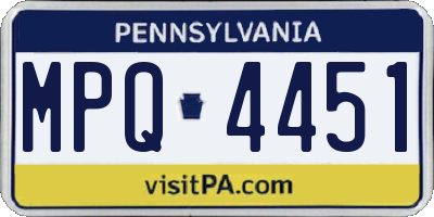 PA license plate MPQ4451
