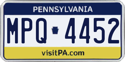 PA license plate MPQ4452