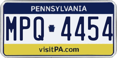 PA license plate MPQ4454