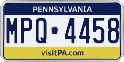 PA license plate MPQ4458