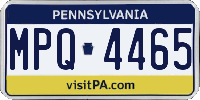 PA license plate MPQ4465