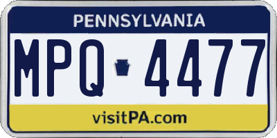 PA license plate MPQ4477