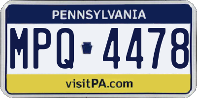 PA license plate MPQ4478