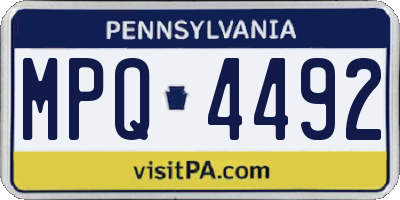 PA license plate MPQ4492
