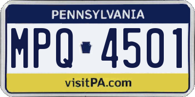 PA license plate MPQ4501