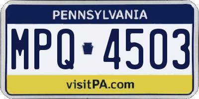 PA license plate MPQ4503