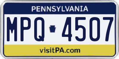PA license plate MPQ4507