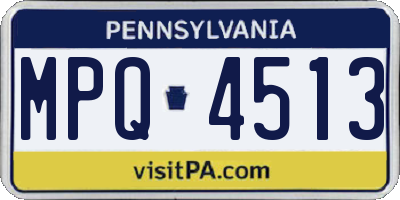 PA license plate MPQ4513