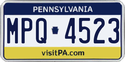 PA license plate MPQ4523
