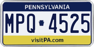 PA license plate MPQ4525