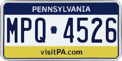 PA license plate MPQ4526